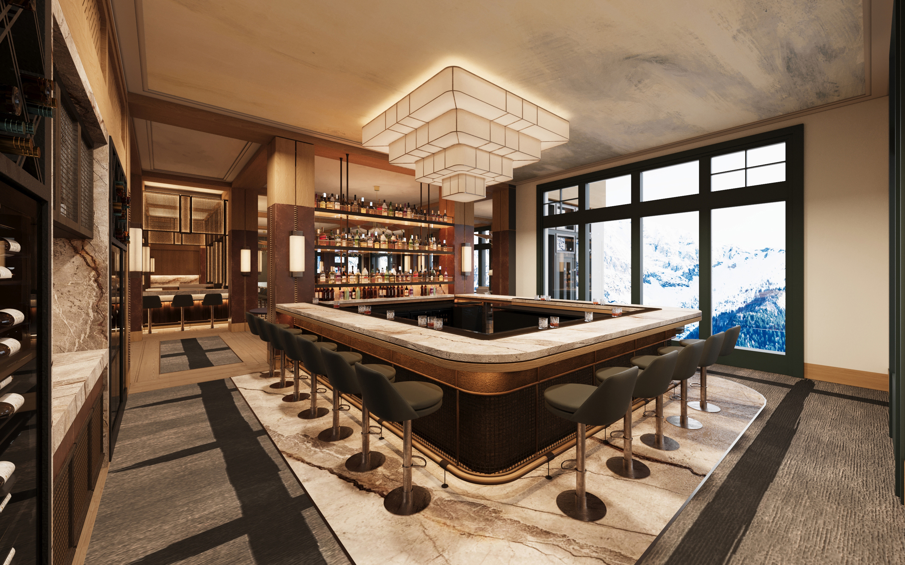 Exclusive bar and lounge on a mountain in Telluride