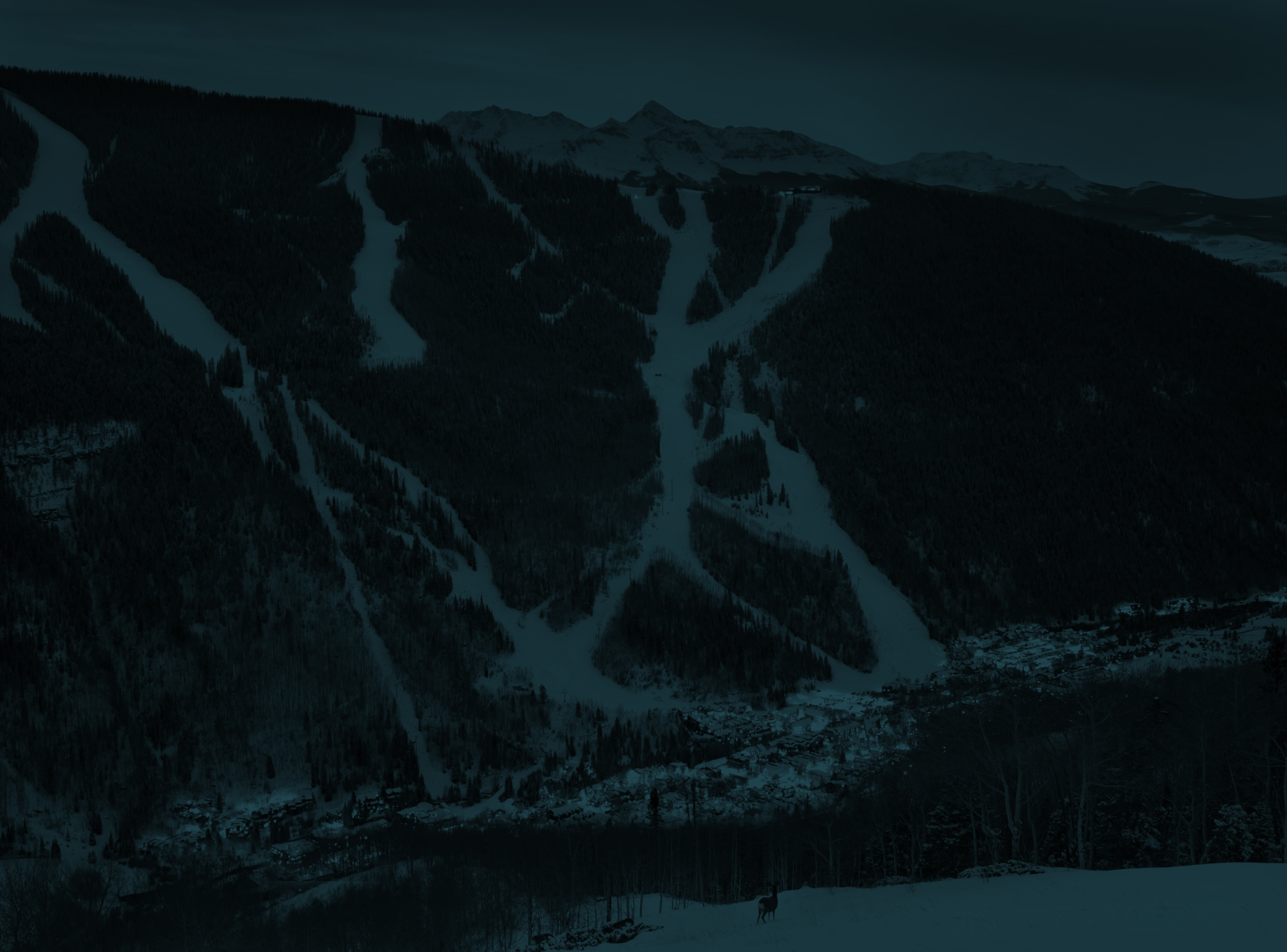 Tellluride Mountain with Ski Runs Visible